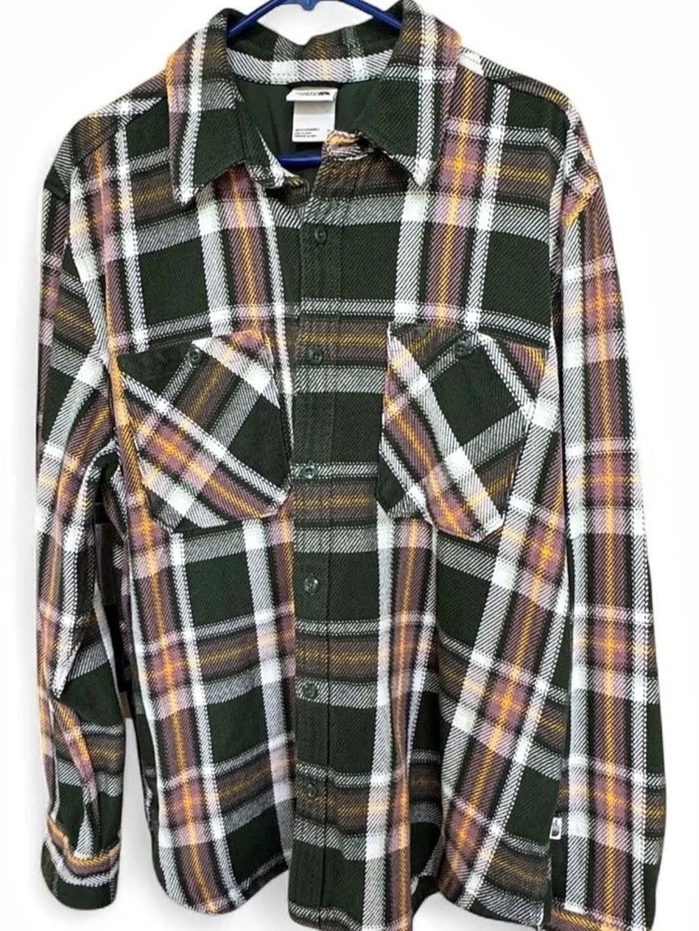 The North Face Valley Twill Flannel Shirt Deep Grass Green Plaid Men’s XL